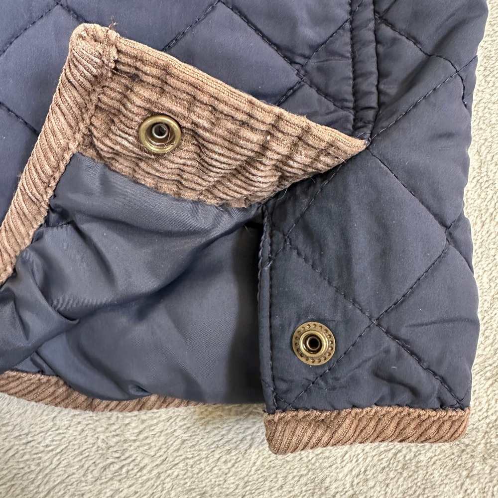 Polo Ralph Lauren Navy Blue Quilted Jacket Corduroy Trim 24M Baby Boy - Picture 15 of 16